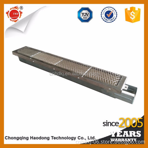 gas bbq infrared burner assembly for searing and rotisserie cooking